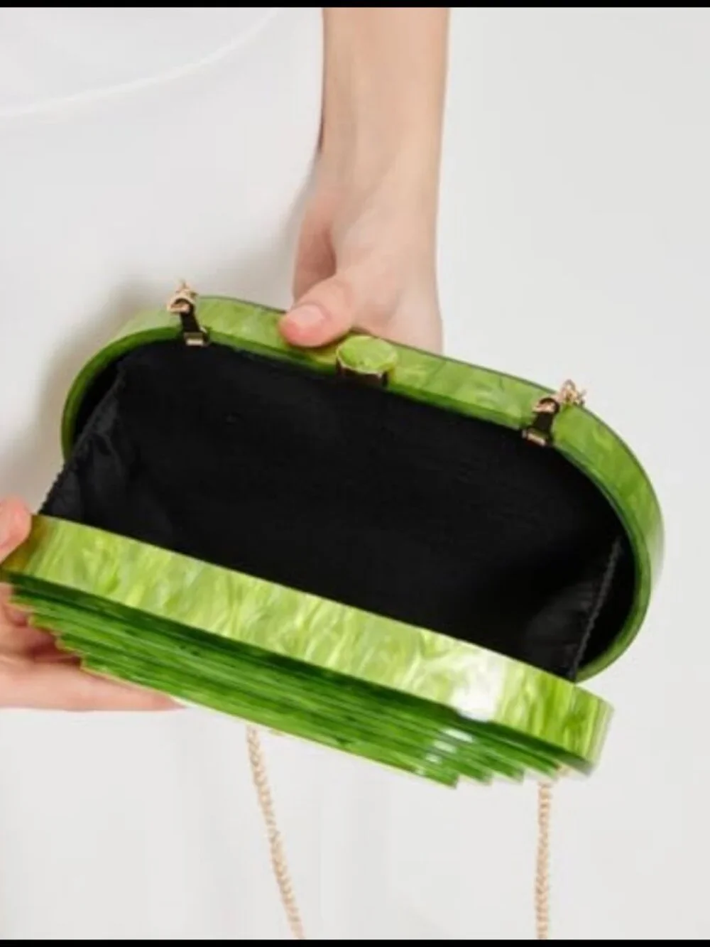 Acrylic Clutch Evening Bag Shell Shape Shoulder Crossbody Purse Handbag